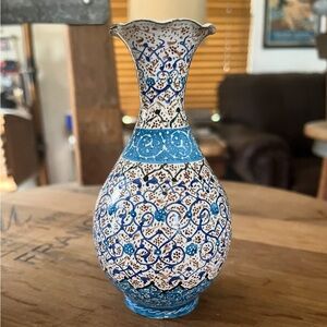 Handcrafted Blue and White Vase
